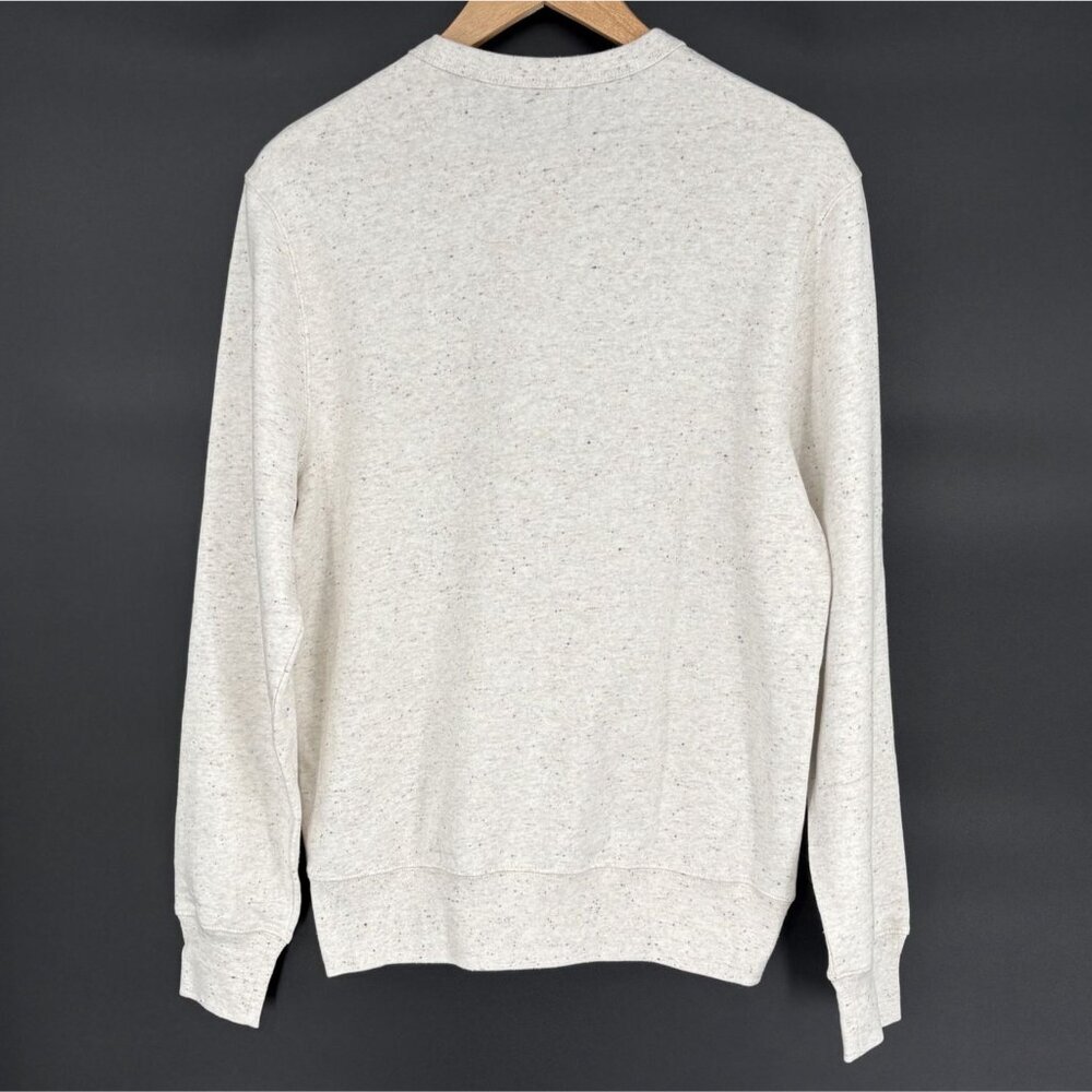 J.Crew Mens Marled Fleece Crewneck Sweatshirt S Cream Multi Preppy Old Money - Picture 2 of 8